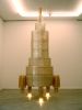 Christina Schmid: JMRA 2, 2005 Blister, Holzstaebe, Lampen, 320 x 140 cm  